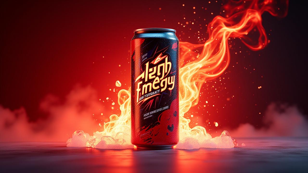 Dynamic anime-inspired branding for a fictional energy drink, showcasing a logo, typography, and visual elements that blend traditional Japanese aesthetics with modern graphic design principles.