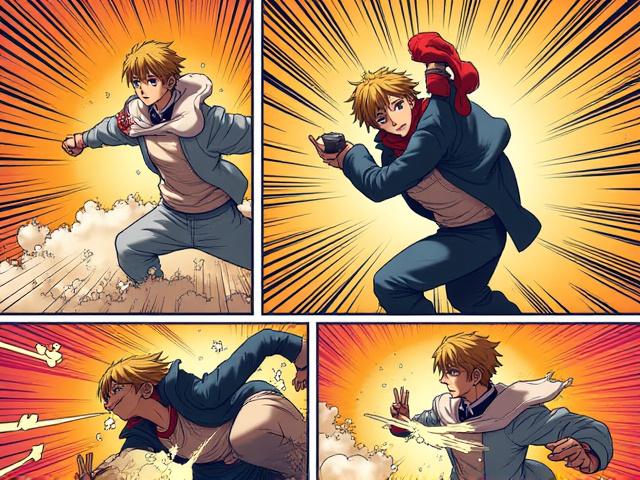 コミックパネルのような連続した物語の瞬間