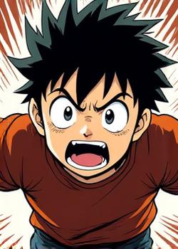 A manga panel depicting a character reacting with shock and alarm